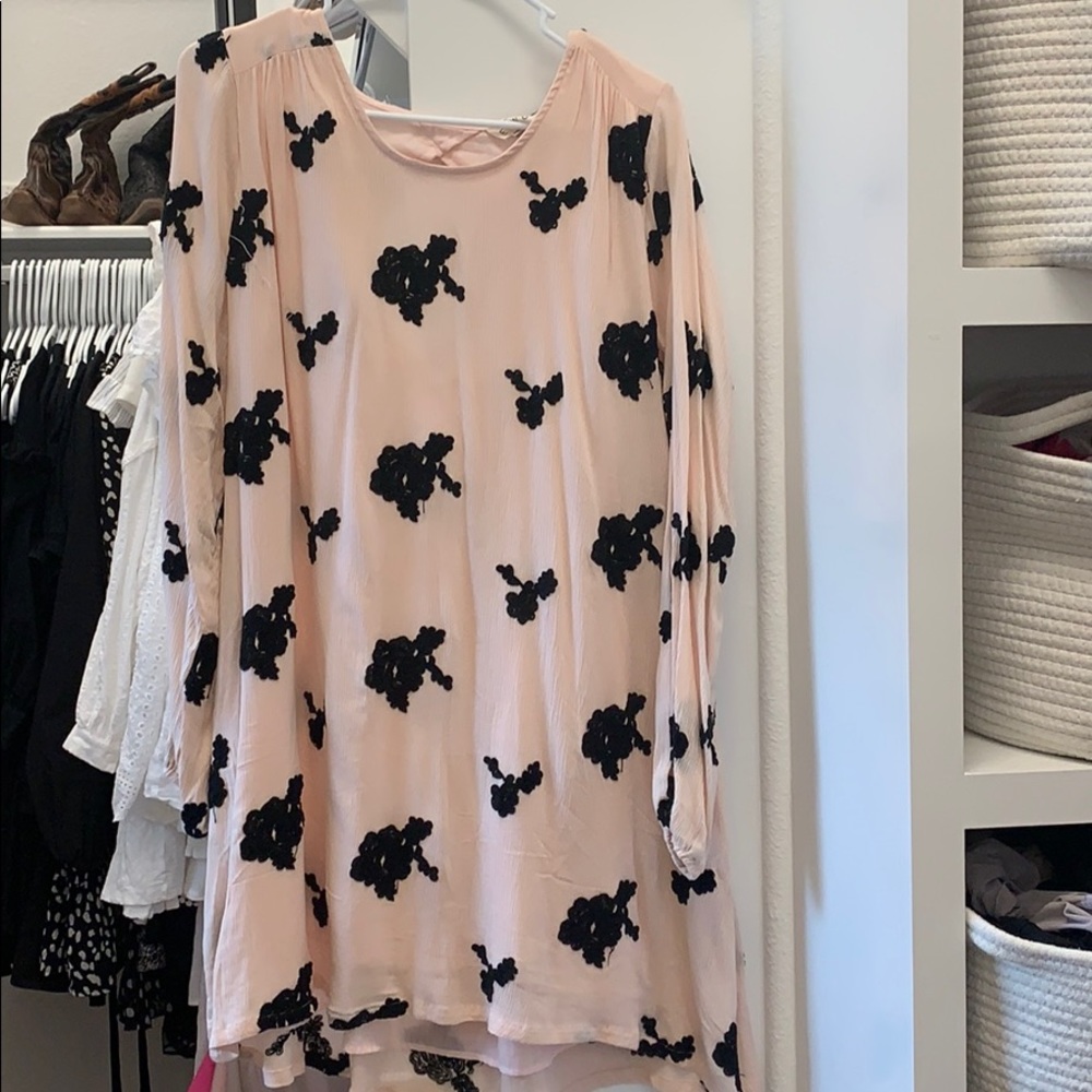 Blush Long Sleeve Flowy Dress